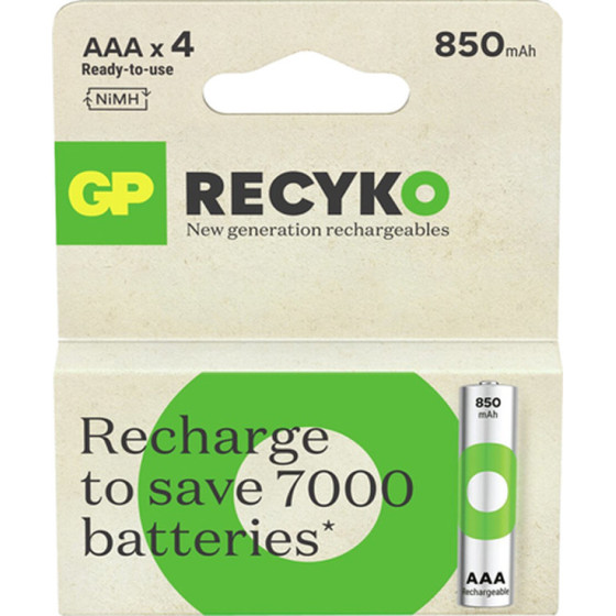 GP ����������������� ��������� AAA/R03 850mAh Ni-Mh Recyko Ready To Use 1.2V 4/BLISTER