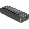 DeLock Usb Hub �� ���������, 7x �����, 10Gbps, USB/USB-C �������, ����� - (64326)