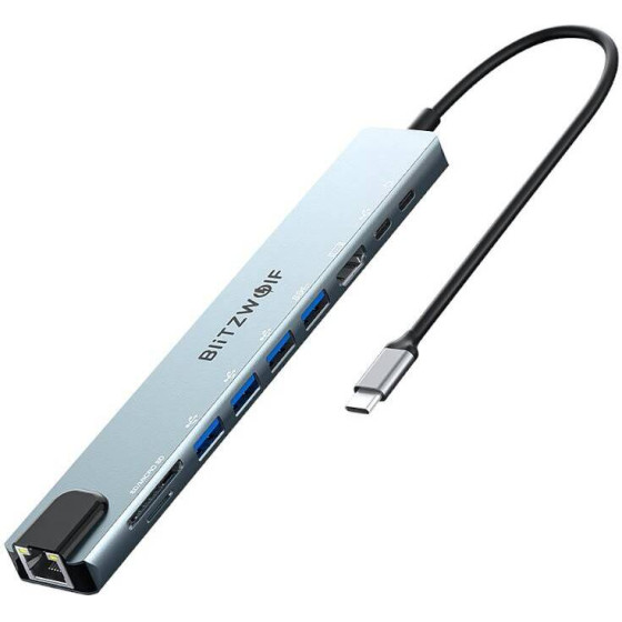 BlitzWolf Docking Station USB-C (silver) - (BW-TH5 10in1)