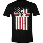 Top Gun - Distressed Flag Men T-Shirt - Black - Large