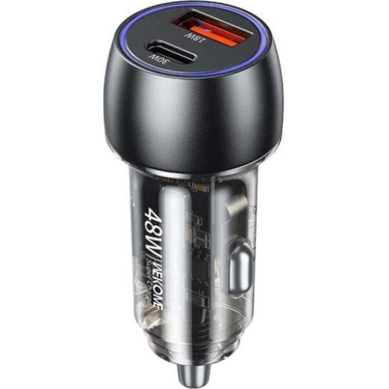 WK Car Charger 48W PD+Usb Qc 3.0 Black - (WP-C53)