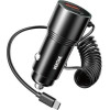 WK Car Charger 66W PD+Usb QC3.0 With Type-C Cable Black - (WP-C51)