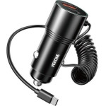 WK Car Charger 66W PD+Usb QC3.0 With Type-C Cable Black - (WP-C51)
