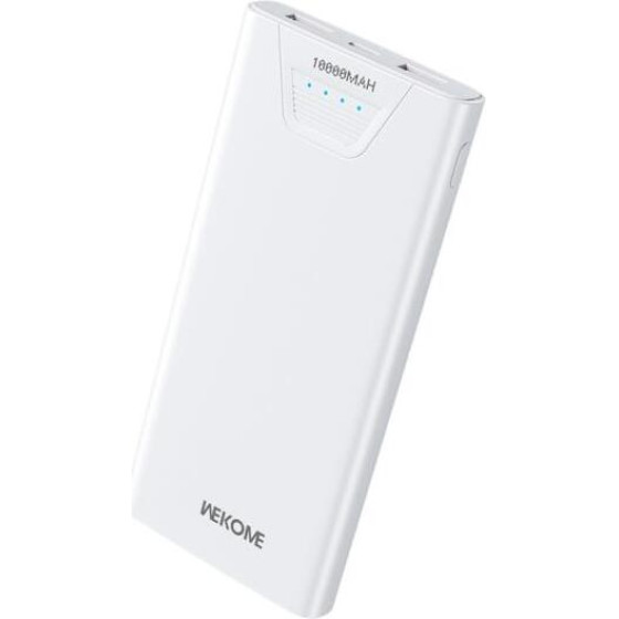 WK Power Bank 10000mAh 12W USBx2 White WP-101 - (WP-101 White)
