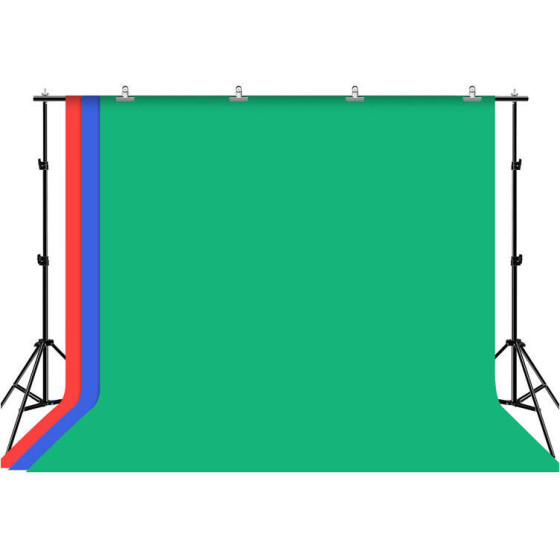 Puluz Photo Studio Background Support 2x3m + Backdrops 3 Pcs - (PKT5205)