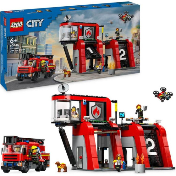 Lego City: Fire Station With Fire Truck Playset (60414)