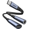 Joyroom 2-in-1 Audio Adapter Type-C To 3.5mm + Type-C (black) - (SY-C02)
