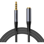 Joyroom Aux Extension Cable 3.5mm Mini Jack Female To 3.5mm Mini Jack male, braided, 1.2m (black) - (SY-A09)