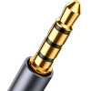Joyroom Aux Extension Cable 3.5mm Mini Jack Female To 3.5mm Mini Jack male, braided, 1.2m (black) - (SY-A09)