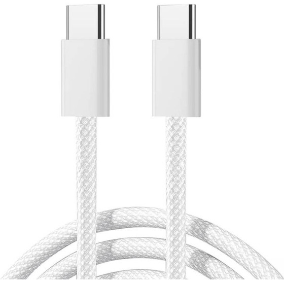 Joyroom USB-C To USB-C cable, 60W, braided, 1m (white) - (S-A45)