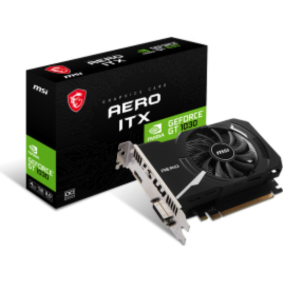 MSI Vga PCI-E Nvidia Gf Gt 1030 Aero Itx 4GD4 OC, 4GB/64BIT, DDR4, HDMI/SL-DVI-D, 2 Slot FANSINK, 3YW. - (912-V812-065)