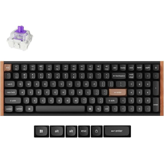 Keychron K4 He Special Wood Edition Wireless Magnetic Hall Effect Rgb Keyboard 96% Us - (K4H-F1)