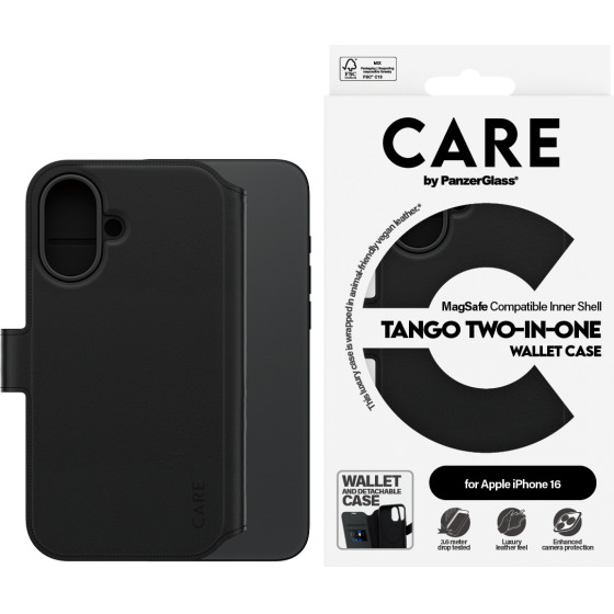 Care By PanzerGlass(R) Feature Case Tango Two-in-One Wallet Case For Apple Iphone 16 - (PG-1329)