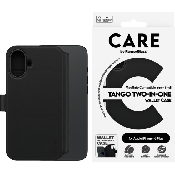 Care By PanzerGlass(R) Feature Case Tango Two-in-One Wallet Case For Apple Iphone 16 Plus - (PG-1331)