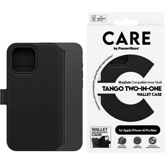 Care By PanzerGlass(R) Feature Case Tango Two-in-One Wallet Case For Apple Iphone 16 Pro Max - (PG-1332)
