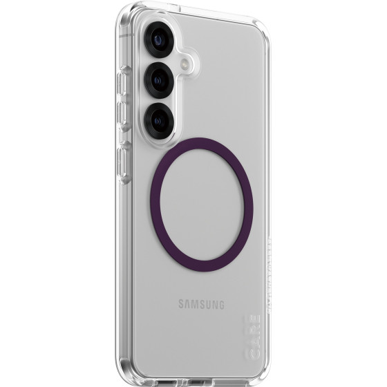 Care By PanzerGlass(R) Flagship Case Transparent Urban Combat w. Plum Purple Qi Compatible Samsung Galaxy S 25 - (PG-CRRFUTCG38388)