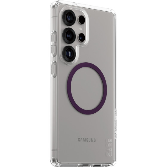 Care By PanzerGlass(R) Flagship Case Transparent Urban Combat w. Plum Purple Qi Compatible Samsung Galaxy S 25 Ultra - (PG-CRRFUTCG38488)
