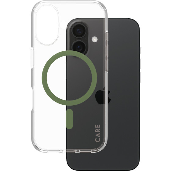 Care By PanzerGlass(R) Flagship Case Urban Combat w. Green Magsafe For Apple Iphone 16 - (PG-1369)