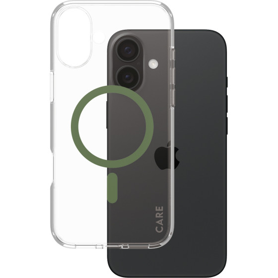 Care By PanzerGlass(R) Flagship Case Urban Combat w. Green Magsafe For Apple Iphone 16 Plus - (PG-1371)