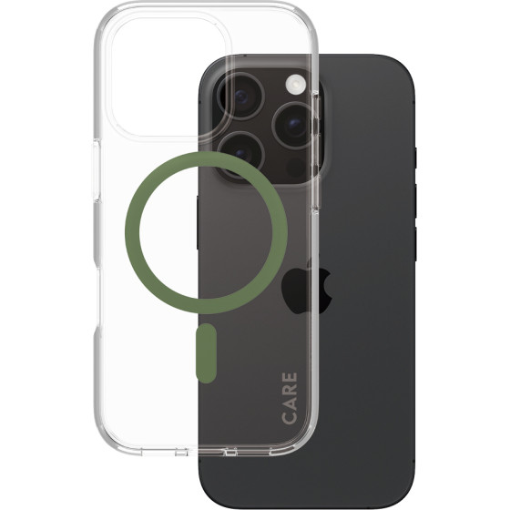 Care By PanzerGlass(R) Flagship Case Urban Combat w. Green Magsafe For Apple Iphone 16 Pro - (PG-1370)
