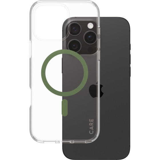 Care By PanzerGlass(R) Flagship Case Urban Combat w. Green Magsafe For Apple Iphone 16 Pro Max - (PG-1372)