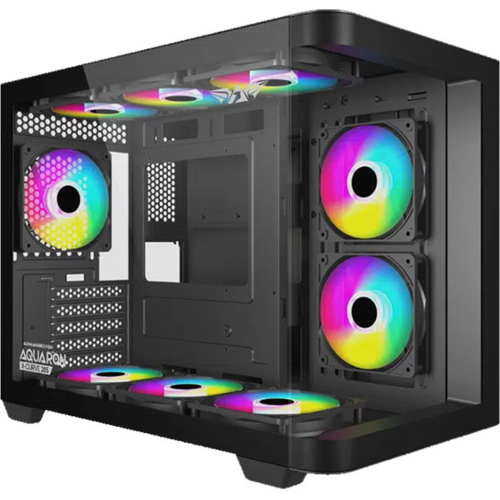 Armaggeddon Micro Atx Steel Pc Case Aquaron X-Curve 285 Fully Black - (AQUARON-XC285B)