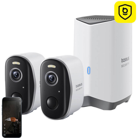 Baseus N1 2K Outdoor Camera Set of 2 (White) - (S0TW002131)