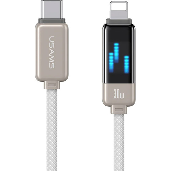 Usams ������� Lightning �� USB-C SJ743, 30W, 480Mbps, 1.2m, ����� - (SJ743USB02)