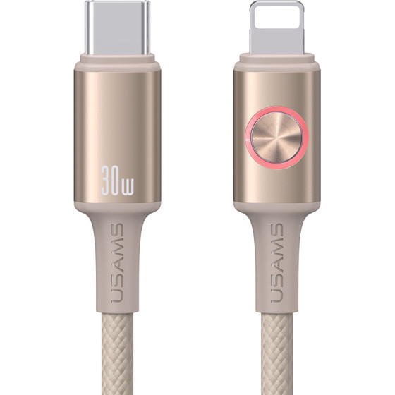 Usams ������� Lightning �� USB-C SJ753, 30W, 480Mbps, 1.2m, ���� - (SJ753USB02)