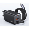 Usams ��������� ������ CC266 �� �������, Usb & USB-C, 65W, GaN, ������ - (CC266TC01)