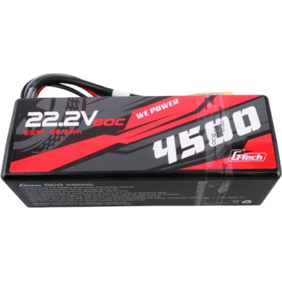 Gens Ace G-Tech 4500mAh 6S1P 22.2V 60C Hardcase Rc Car Lipo Battery 14# - (GEA456S60X9GT)