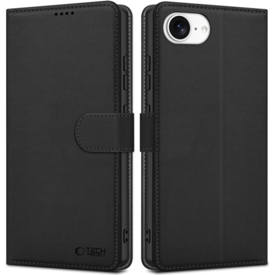 Tech-Protect Wallet Book Case Iphone 16E Black - (TPWALIP16E)