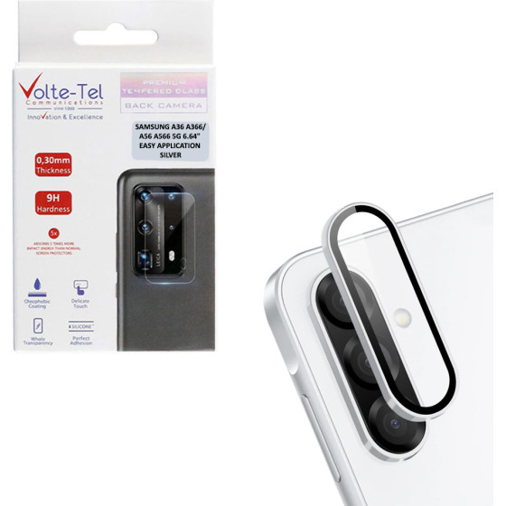 Volte-Tel Camera Glass Cover Samsung A36 A366/A56 A566 5G 6.64'' 9H 0.33MM Easy Application SILVER