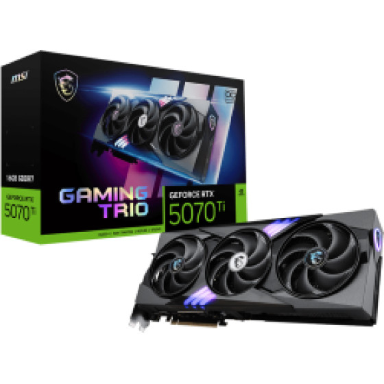 MSI Vga PCI-E Nvidia Gf Rtx 5070 Ti 16G Gaming Trio Oc PLUS, 16GB/256BIT, GDDR7, HDMI/3xDP, 2 Slot FANSINK, Triple FAN, 3YW. - (912-V531-056)