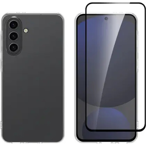 Vivid Set Gelly Case + Full Face Tempered Glass Samsung Galaxy A36 Black - (VIGELLY445GLASSBK)