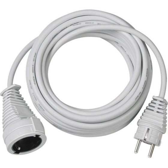 Brennenstuhl Quality Plastic Extension Cable 5m White H05VV-F 3G1,5 - (1168440)