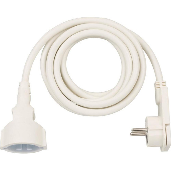 Brennenstuhl Quality Plastic Extension Cable With Flat Plug 3m H05VV-F3G1.5 White - (1168980230)