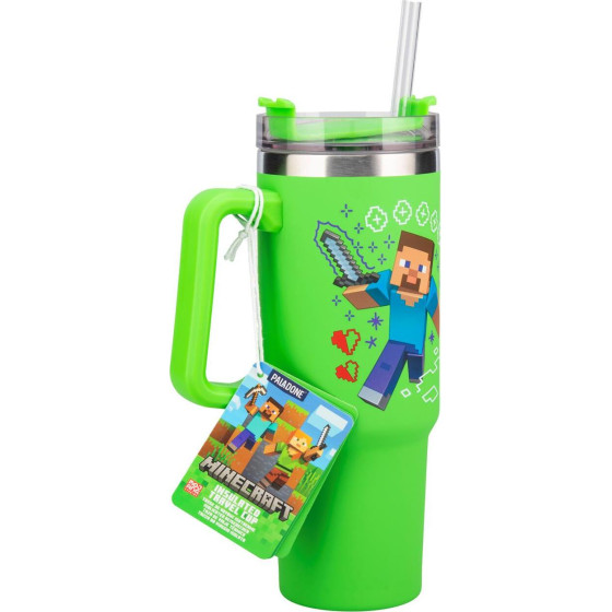 Paladone: Minecraft - Green 900ml Multiway Travel Cup Straw (PP14600MCF)