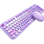 MOFII Lovely 2.4G Wireless Keyboard + Mouse Set (Purple) - (Lovely SMK-693M2AGP)
