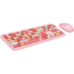 MOFII Wireless Keyboard+Mouse 666 Pink - (666 SMK-666395AG Pin)