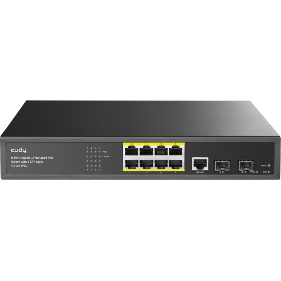 Cudy Switch 8-Gbe Poe L2 Managed With 2-Sfp - (GS2008PS2) - (6971690790301)