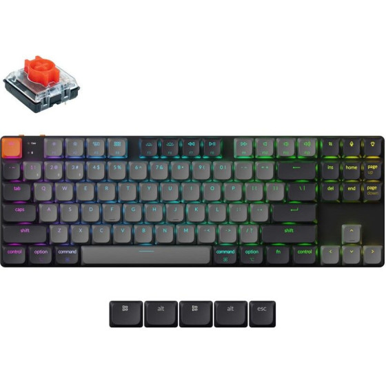 Keychron K1 V6 Qmk Wireless Mechanical Keyboard Red Switch Rgb 80% Us Layout - (K1X-B1) - (4895248888642)