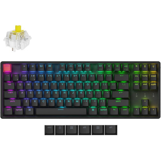Keychron K8 V2 Qmk Wireless Mechanical Keyboard Banana Switch Hotswap Rgb 80% Us Lay Alum - (K8X-J4) - (4895248886990)