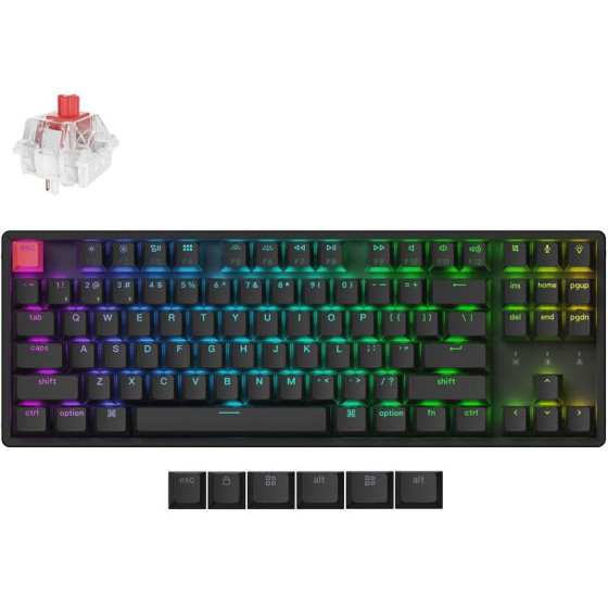 Keychron K8 V2 Qmk Wireless Mechanical Keyboard Red Switch Rgb 80% Us Lay Aluminum Frame - (K8X-C1) - (4895248886884)
