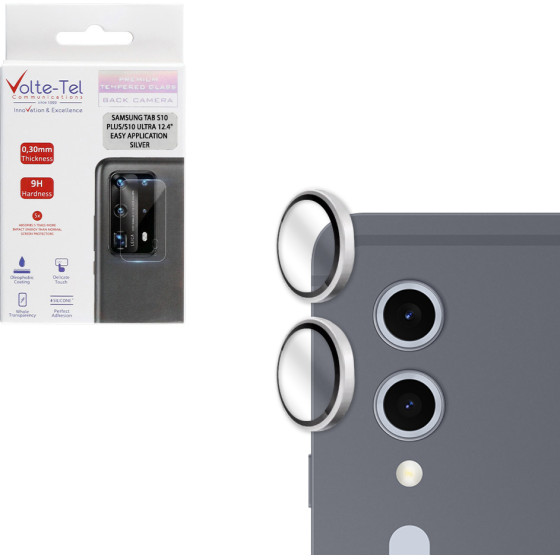 Volte-Tel Camera Glass Cover Samsung Tab S10 PLUS/S10 Ultra 12.4'' 9H 0.33MM Easy Application SILVER