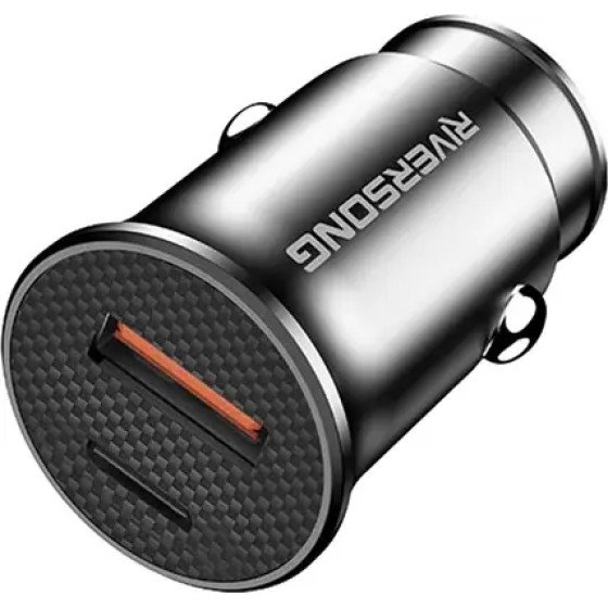 Riversong Car Charger Usb A+Type-C Safari S9 Black - (CC22)