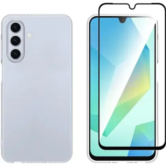 Vivid Set Gelly Case + Full Face Tempered Glass Samsung Galaxy A26 Black - (VIGELLY447GLASSBK)