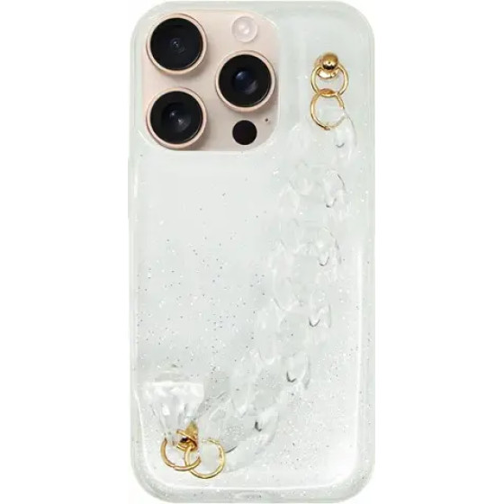 Vivid Clear Shine Case With Chain Hand Strap Apple Iphone 16 Pro - (CS-HLD-2-2409001)