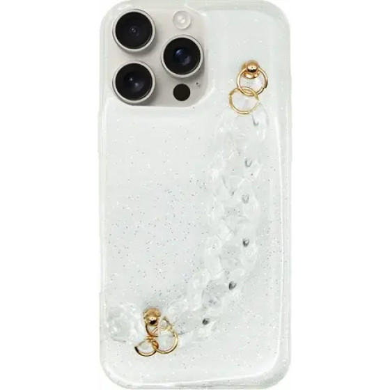 Vivid Clear Shine Case With Chain Hand Strap Apple Iphone 16 Pro Max - (CS-HLD-2-2409002)