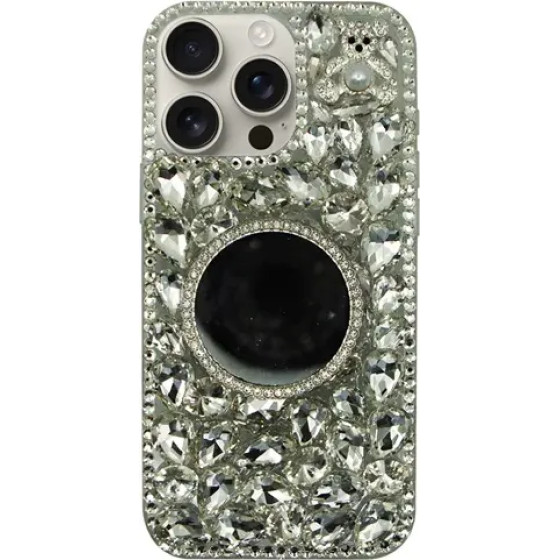 Vivid Diamond Case With Mirror Apple Iphone 16 Pro Max Silver - (CS-FSHN-1-2409002)